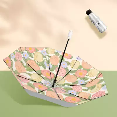 Know the umbrella automatic Parasol Female summer anti-UV sunscreen strong folding rain dual-purpose small portable parasol
