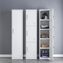Single Door Cabinet Locker staff locker Home Narrow Slit With Lock Iron Sheet Shoes Cabinet Simple Office Wardrobe Clips Sewing Cabinet