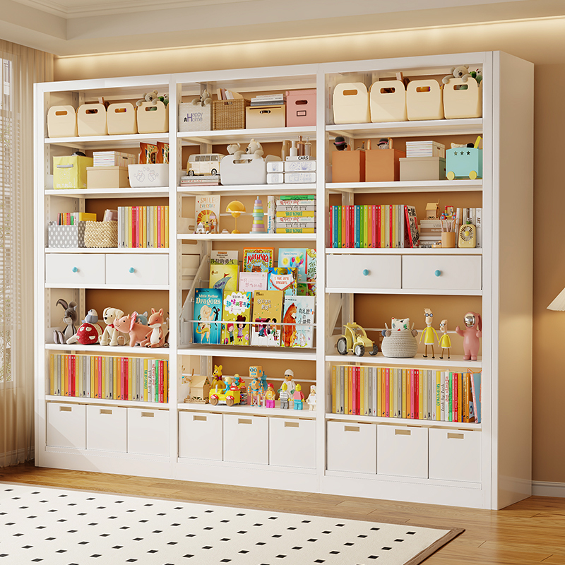 National Standard Library Bookshelf, Household Steel Floor-Standing Children's Storage Rack, Integrated Wall-Mounted Storage, Living Room-Free Bookcase National Standard Library Bookshelf, Household Steel Floor-Standing Children's Storage Rack, Integrated Wall-Mounted Storage, Living Room-Free Bookcase