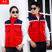 Gyj9902 Цветовой хлопчатобумажный жилет Красный Скрытый синий