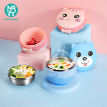 Water heat-safe bowl washable separated bao bao wan er tong wan shatter-resistant anti-scalding baby wan shao set fu shi wan