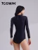 . TOSWIM áo tắm một mảnh của phụ nữ dài tay chống nắng phong cách mới che bụng giảm béo bộ đồ lặn lướt sóng bảo thủ bơi suối nước nóng - Bộ đồ bơi One Piece