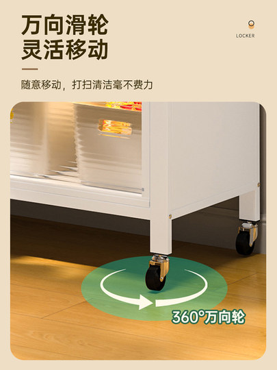 厨房置物架落地多层收纳柜子微波炉家用带门多功能橱柜防尘储物柜