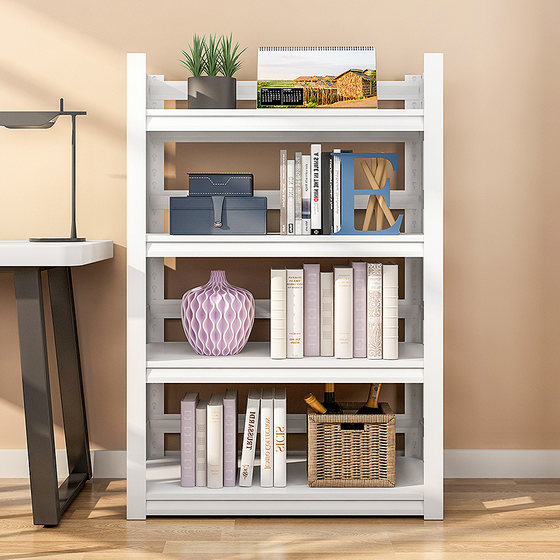 Bookshelf floor-standing multi-layer library storage rack home iron steel living room small bookcase children's storage rack