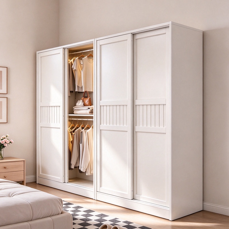 Steel Wardrobe for Home Use in Small Bedrooms, Sliding Door Closet, Easy Assembly, Children's Metal Dust-Proof Storage Cabinet Steel Wardrobe for Home Use in Small Bedrooms, Sliding Door Closet, Easy Assembly, Children's Metal Dust-Proof Storage Cabinet