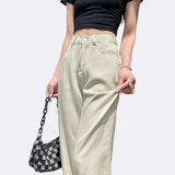 Светлые джинсы, летние тонкие штаны, оверсайз, свободный прямой крой