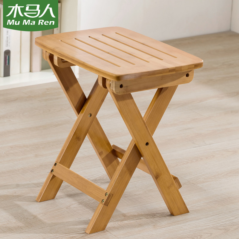 Trojan folding stool portable household non-solid wood fishing for shoes bench small bench Maza plastic province space