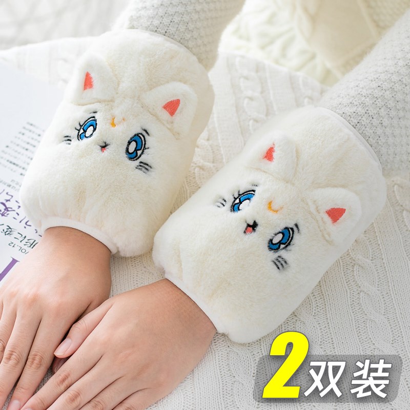 Sleeves women's autumn and winter 2021 new children's gloves sleeves cuff sleeves anti-dirty plush cute short winter