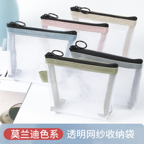 Coin packaging key lipstick sundry storage small bag transparent mesh coin bag nylon card bag mini bag