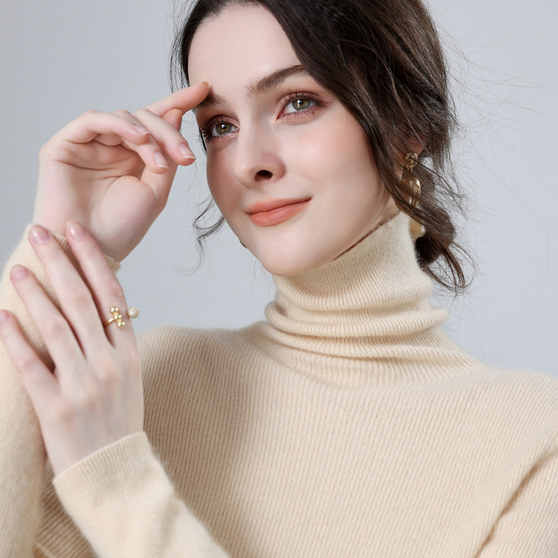 Meilade Layered Turtleneck Base Shirt 2023 New Women's Autumn and Winter Inner Wear Tight-Fitting Wool High-Neck Knit Sweater