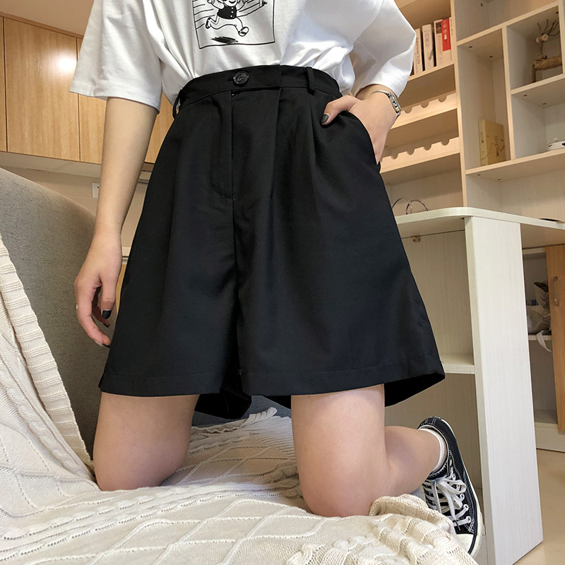 BlackInternet celebrity trousers female ins Superfire 2021 summer new pattern easy High waist Show thin Versatile Thin black Wide leg pants