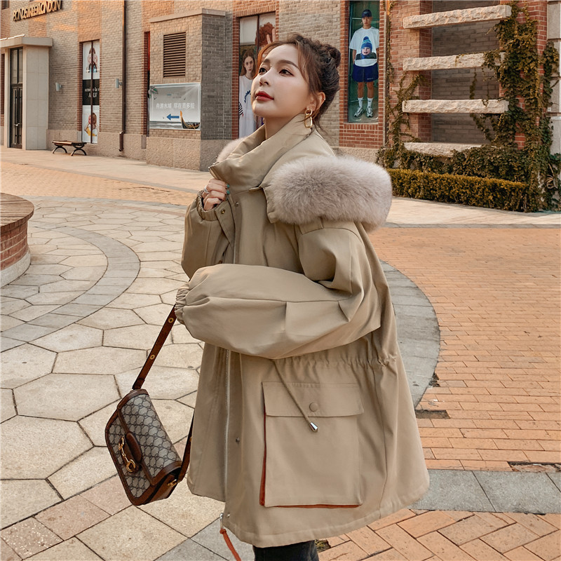 Workwear Parka for Women, Winter Fleece-Lined and Thickened Coat, 2025 New Style, Loose Cotton Jacket, Mid-Length, Petite Size, Waist-Cinching Workwear Parka for Women, Winter Fleece-Lined and Thickened Coat, 2025 New Style, Loose Cotton Jacket, Mid-Length, Petite Size, Waist-Cinching