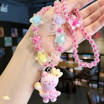 Children Princess Girl Baby Girl Accessories Cute Candy Color Rainbow Flower Bead Necklace Girl Jewelry