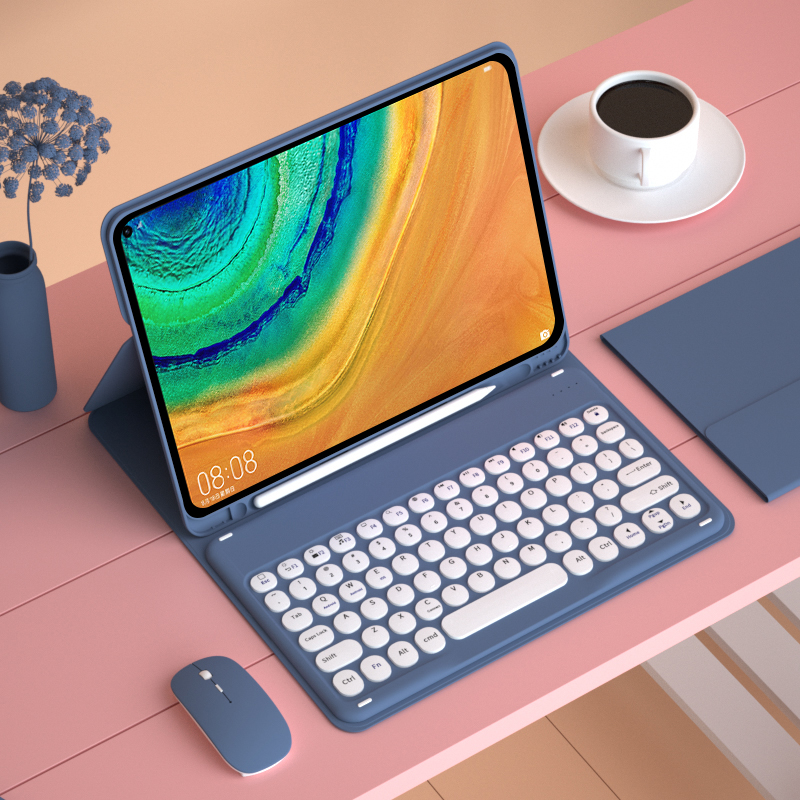 (Mouse) For Huawei matepad10 4 Bluetooth Keyboard 2021pro108 "Protective Cover m6 Flat Soft Silicone Shell Round Key Cap Glory v6 Pen Slot 5g Less
