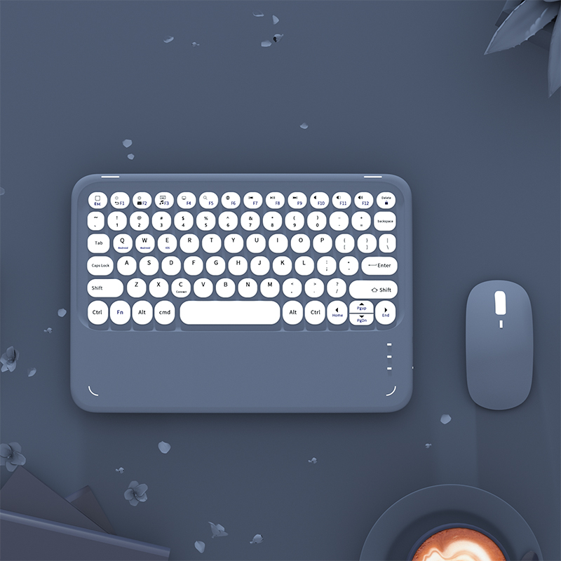 Apply Apple flat ipadair5 4 wireless Bluetooth keypad pro11 slip rat set ultra-thin portable mini mobile phone Universal silent round keycap Huawei matepad11 can