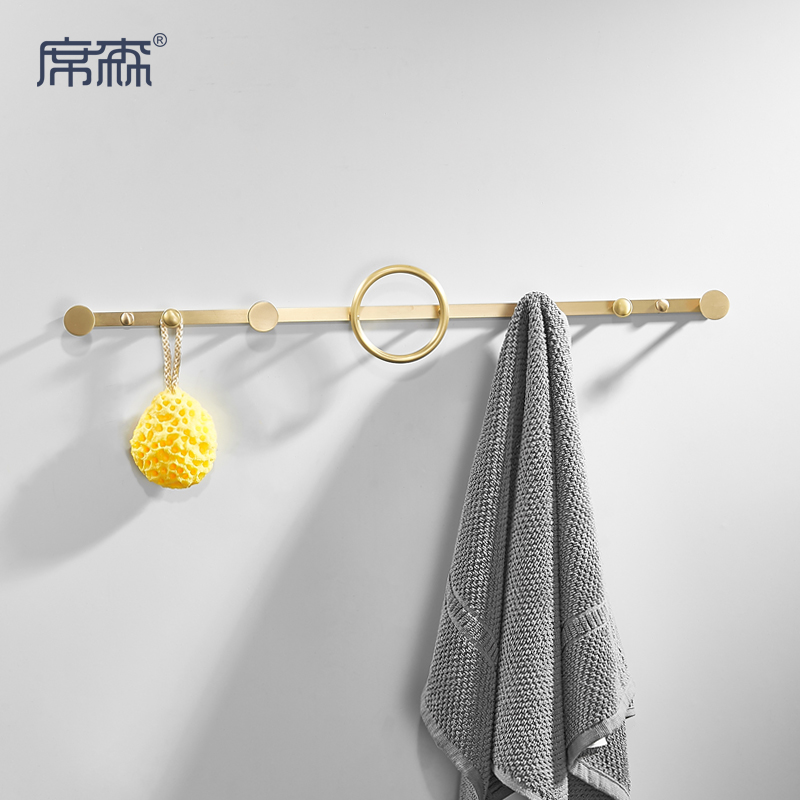 Creative hanging hanger Wall hanging wall brass solid shelf row hook entrance clothes hook Coat hook wall