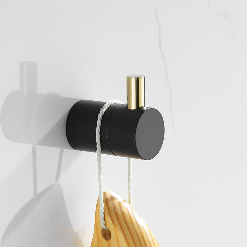 Schissen bathroom clothes hanger wall-mounted wall hanging clothes hook single creative full copper gold cloak hook