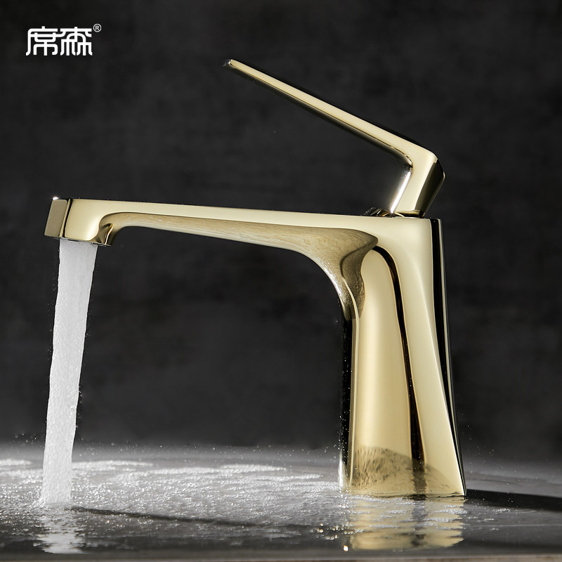 Schissen Light Lavish Basin Tap Nordic Makeup Room Tap Hot Water Wash Basin Washbasin Faucet Gold