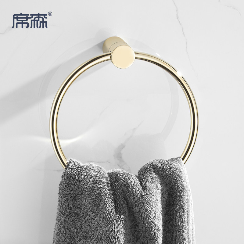 Schissen bathroom Nordic towel ring hanging Jane about gold full copper round bathroom wall-mounted ring toilet-Taobao