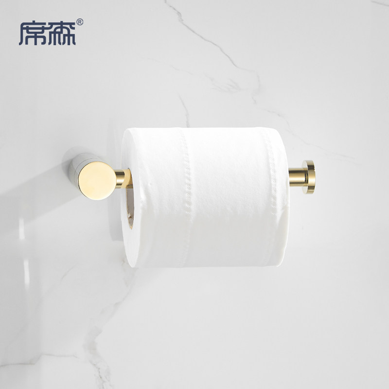 Schissen punching gold Dressing Room Drum Toilet Paper Towel Rack Shelve Makeup Room Toilet Paper Box Roll Toilet Paper Rack Full Copper