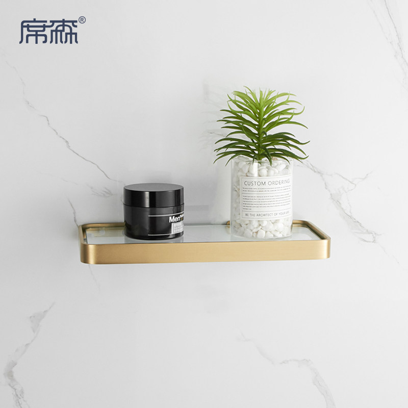 Nordic Bathroom Shelve Full Copper Makeup Room Brass Wall-mounted shelf Shelf Mirror Front Makeup Table Light Extravagant