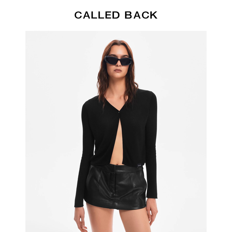 Called Back Official Genuine Direct Shipment Summer Thin Round Neck Loose White Short Long-Sleeved Cardigan Jacket