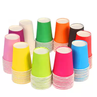 Disposable paper cups red color paper cups handmade paper cups solid color early education kindergarten children home mixed padded