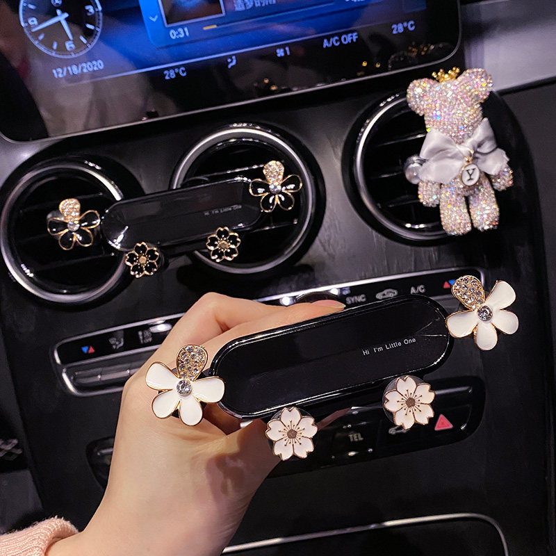 Vehicular mobile phone frame special female car bracket navigation car air outlet 2021 new cute car fixed drill-Taobao