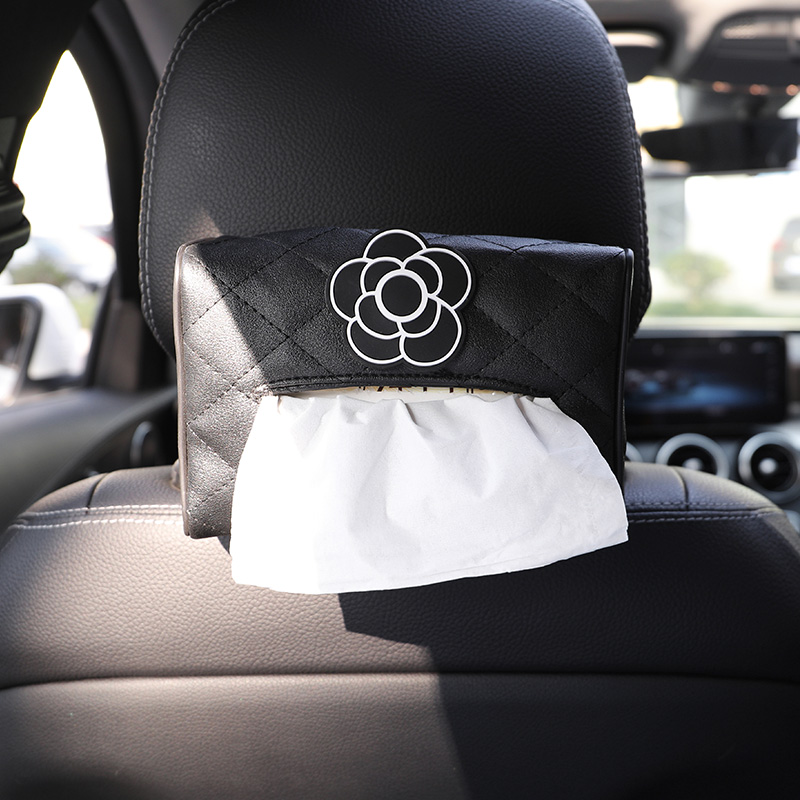 Car Towels Box Cramp Creativity Brief Mountain Tea Flower Hanging Visor Armrest Case Car Net Red Car Pumping Cardboard-Taobao
