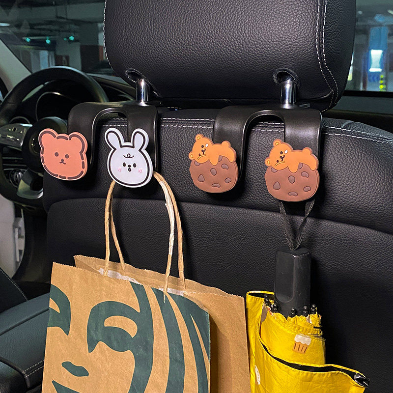 Cartoon car seat back car cute interior multifunctional adhesive hook rear car interior decoration products Daquan women