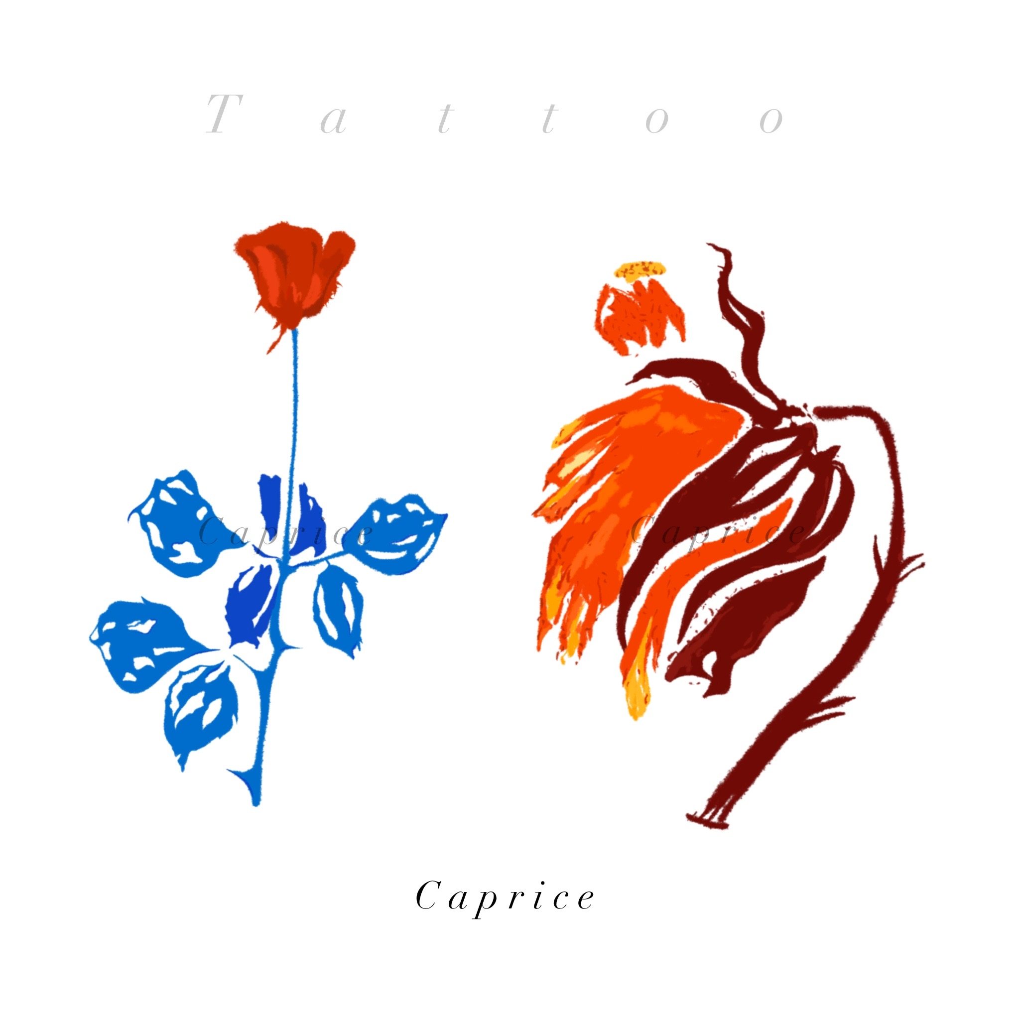 Caprice Pie color hand painted personalized fireworks rose tattoo stickers natural waterproof summer finishing accessories