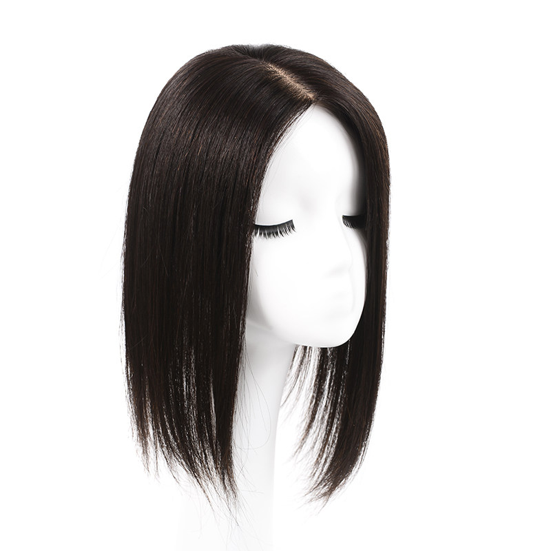 True hair top summer season mid-air bangs head reissue female wig piece delivery needle no trace cover white hair
