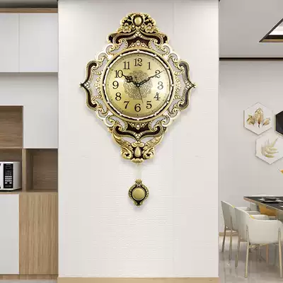 Chinese light luxury pure copper large wall clock home living room Fashion clock high-end clock Wall watch decoration European wall clock