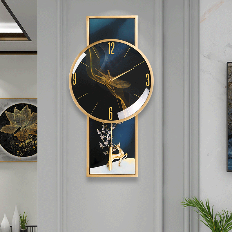 New Chinese style watches and clocks hung in the living room Modern hanging table light extravaganza Fashion Atmosphere Clock Hung Painting Table Chinese Wall Clock