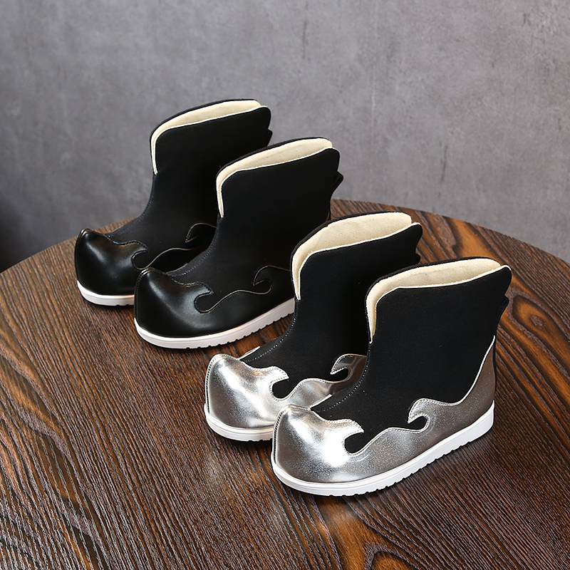 Old Beijing cloth shoes Hanfu boots boys cloth shoes ethnic style ancient costume Chinese style dance shoes handmade children's embroidered shoes