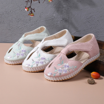 Childrens Hanfu shoes Summer old Beijing cloth shoes Girls costume performance shoes ethnic style embroidered national style embroidered national style Princess sandals