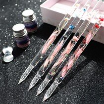 Nova Air Crystal Pen Glass Pen Dip in water Pen student Gradient Color Pen Suit Stained pen with ink pen Color
