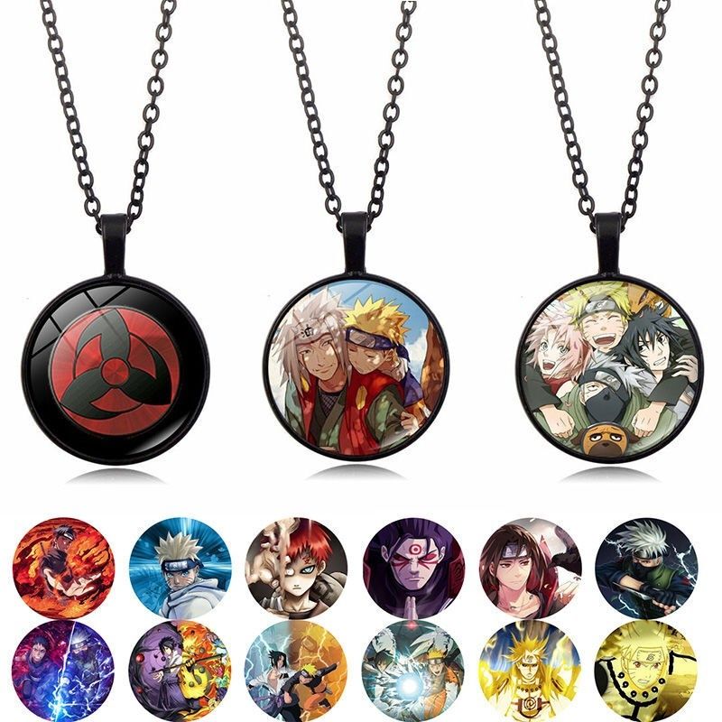 Naruto Sharingan Necklace Anime Naruto Uchiha Itachi Sasuke Kakashi Jiraiya Pendant Sweater Chain
