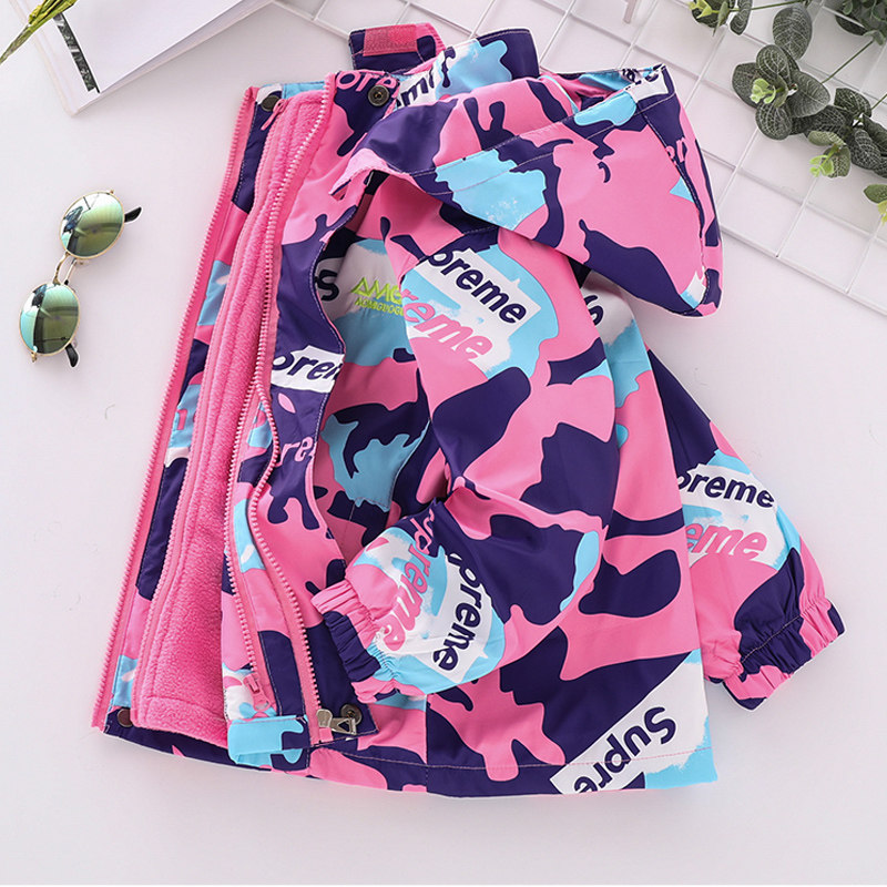 Girl Jacket 2022 Spring Autumn New Outdoor Assault Clothing Three-in-one Detachable Plus Suede Thickened Large Fairytale