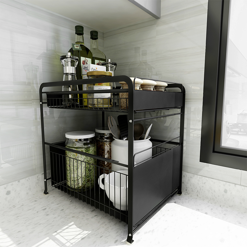 Sink drawer shelf Kitchen multi-layer seasoning tank rack Overall cabinet storage shelf Living room bedroom balcony shelf