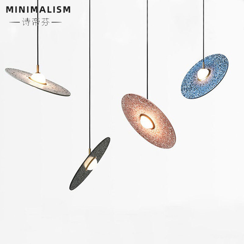 Nordic modern Minimalist decoration chandelier terrazzo round dining room Art designer Planet creative exhibition hall lamps