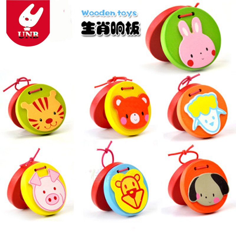 Wooden castanets for children ORF Early education music Percussion toys Da Da dance board Professional round dance board