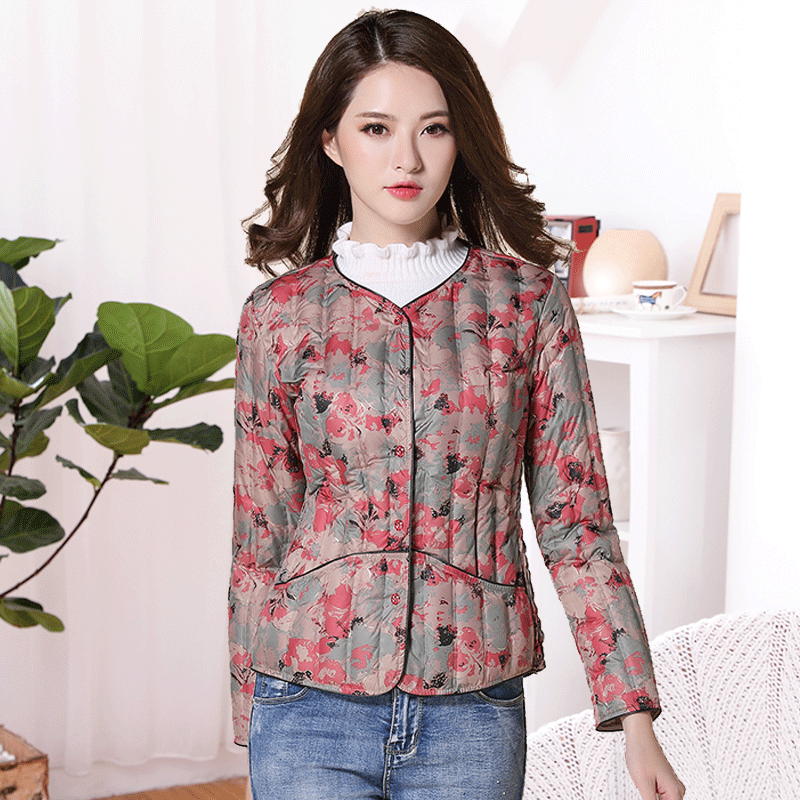 Down Neri Woman Slim Fit Slim Fit Mid Aged Mother Dress 100 Hitch Long Sleeve Warm Inside Wear Down Jacket