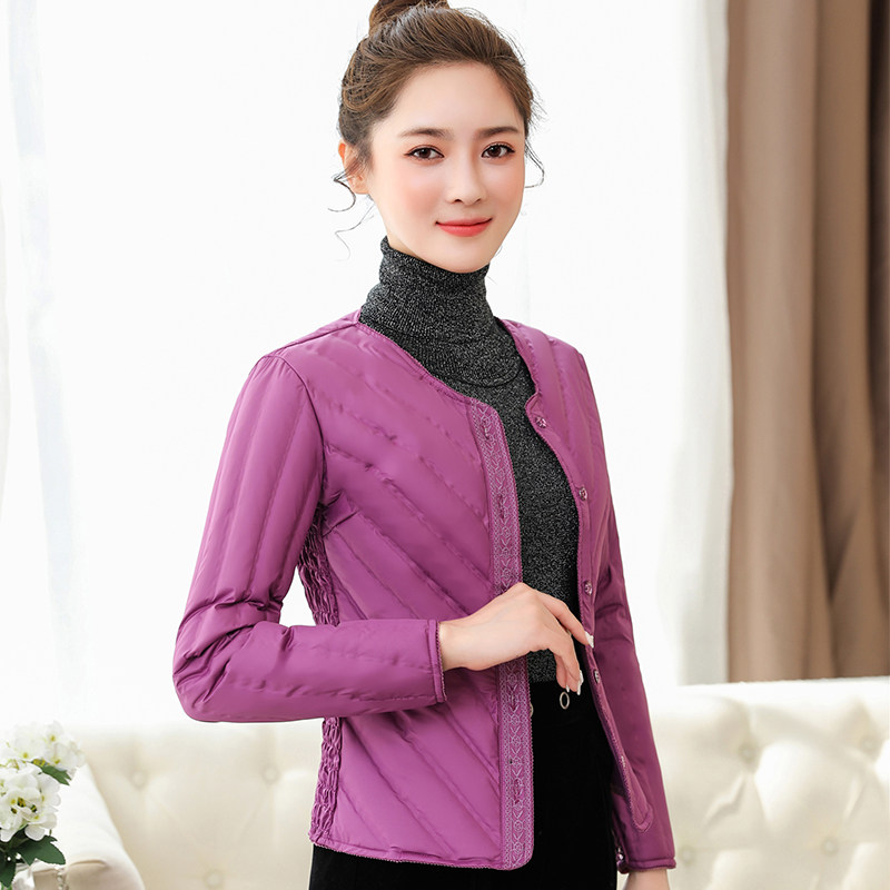 Down inner female slim body light warm vest short down long sleeve bottom wear coat with coat down jacket