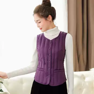 Down vest female slim slim thin inner wearing bottomed down vest all-in warm short down waistcoat