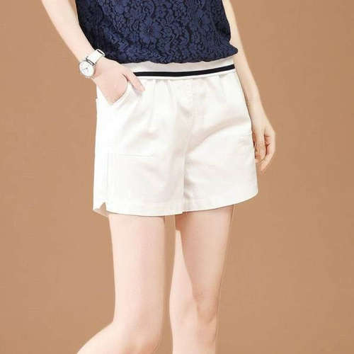 Шорты, летние тонкие приталенные спортивные штаны для отдыха, большой размер, оверсайз, высокая талия, свободный крой, эластичная талия