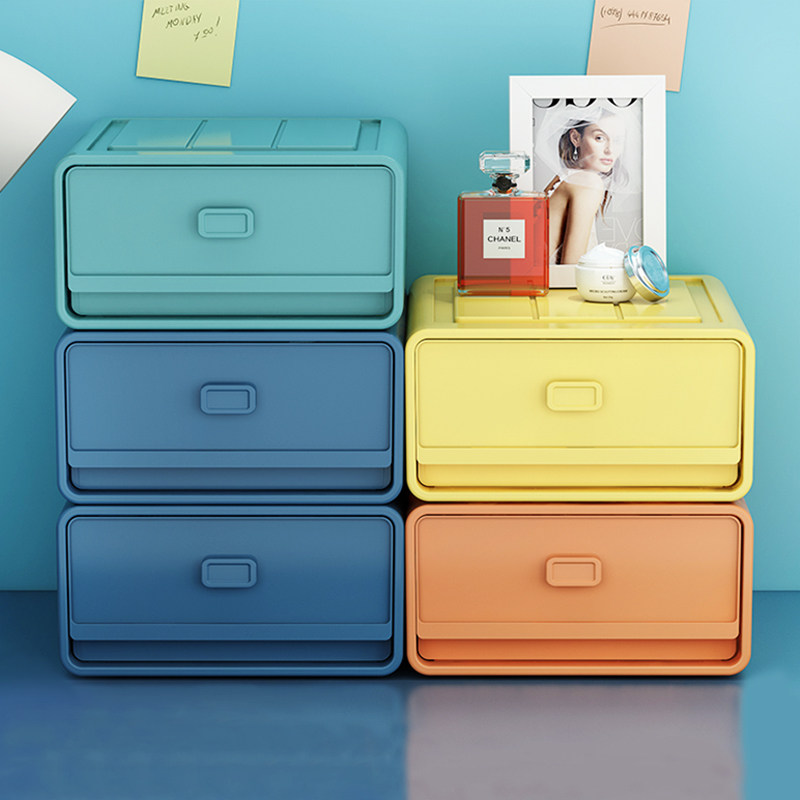 Drawer storage box desktop cosmetics storage box large capacity cabinet office snack shelf finishing artifact