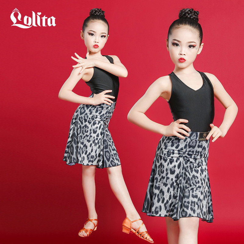 Lolita Summer Girls Latin Dance Dress Set Children's Professional Competition Standard Clothing Practice Performance BAO WEN