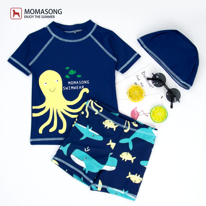 Children's swimsuit boys split sun-proof beach swimsuit boys cute baby hot spring swimsuit suit