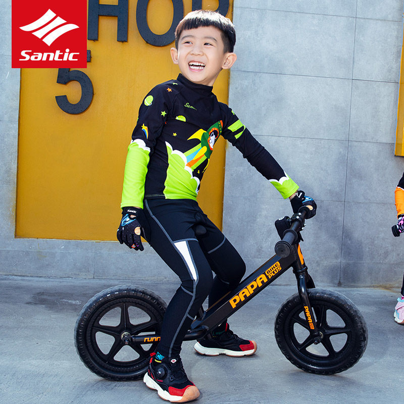 Santic Sen Getaway Child Balance Car Training Riding Long Pants Breathable High-Bomb Walker Pants